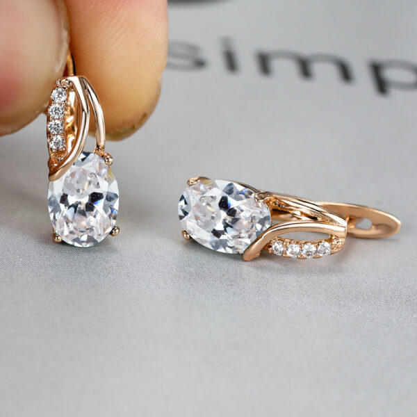 Zircon Plated Champagne Gold Ear Clip - Image 10