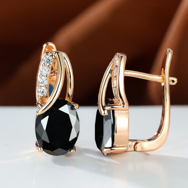 Zircon Plated Champagne Gold Ear Clip - Image 3