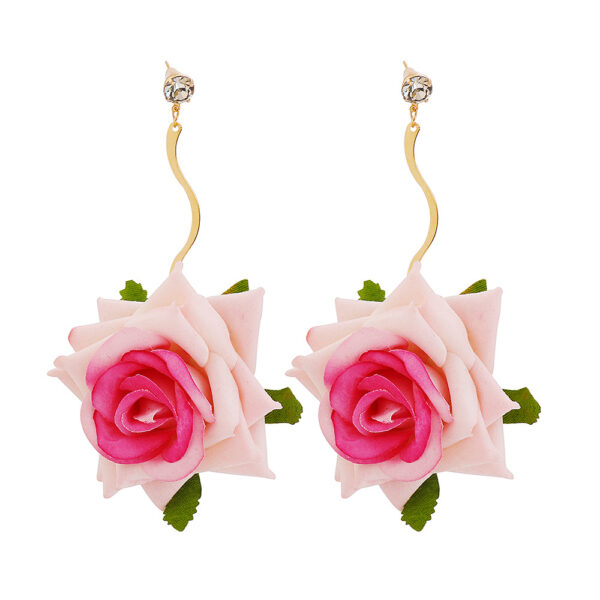 Flannel Rose Earrings European And American Fashion - Image 5